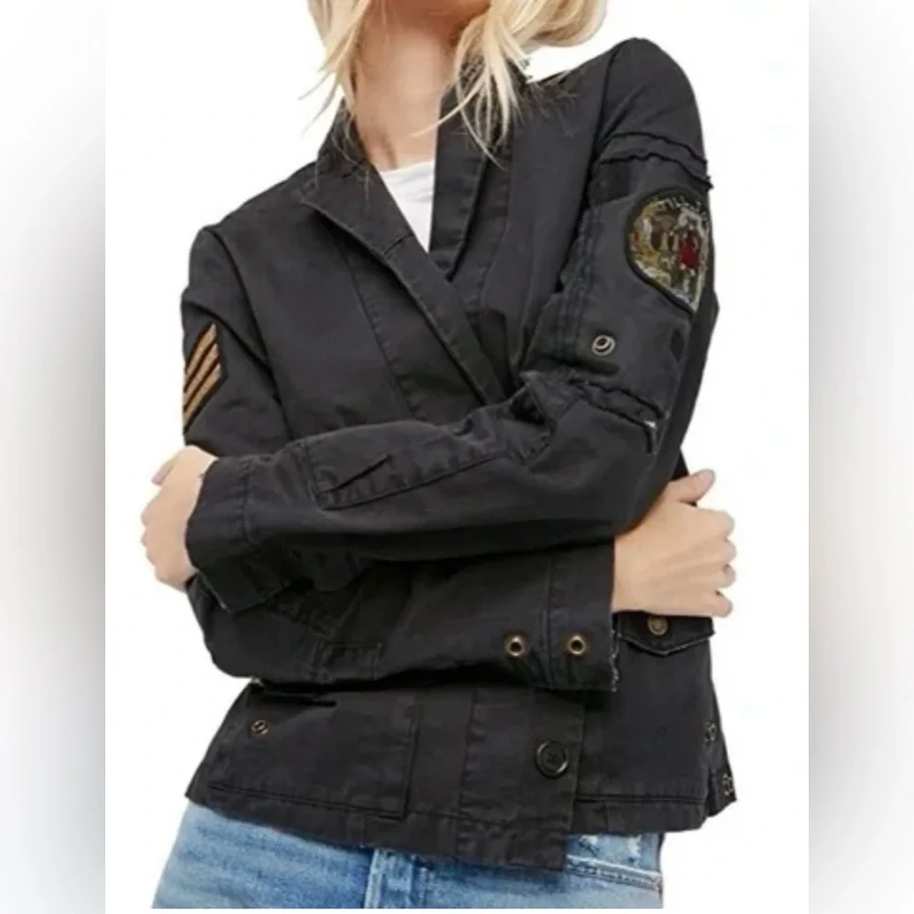 Zadig & Voltaire Virginia Grunge Military Skull Utility Jacket - Picture 1 of 11